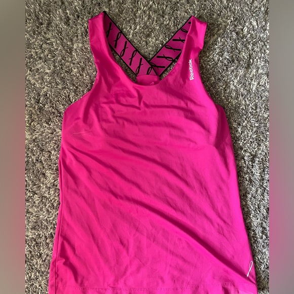 Women’s Pink Breast Cancer Active Tank Top Reebok Medium - Picture 1 of 3